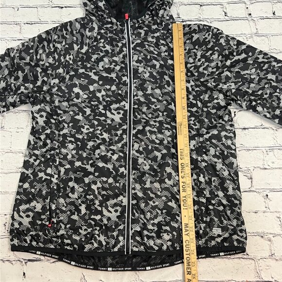 Tommy Hilfiger Sport women's windbreaker Large black /grey digital camo‎ jacket - Picture 13 of 13